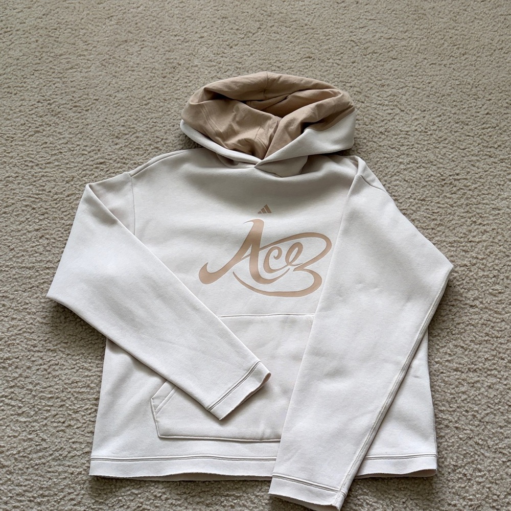 Adidas White and Tan Hoodie. Never worn
